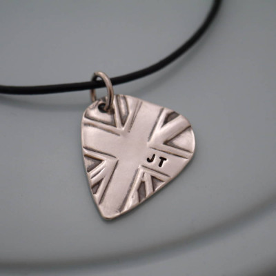 Personalised Silver Union Jack Plectrum - The Name Jewellery™