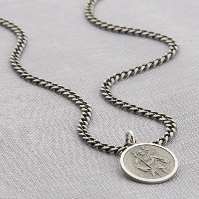 Personalised Sterling Silver St Christopher Necklace - The Name Jewellery™