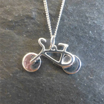 Silver Bicycle Pendant And Chain - The Name Jewellery™