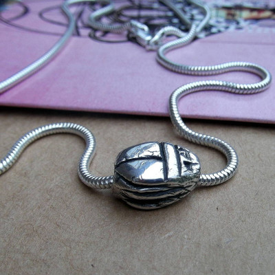 Silver Scarab Beetle Necklace - The Name Jewellery™