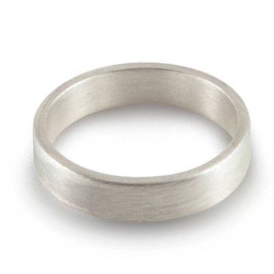 Silver Wedding Band Ring Hand Forged Flat Fit - The Name Jewellery™