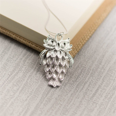 Silver Wise Owl Pendant - The Name Jewellery™