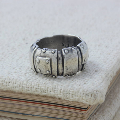 Steampunk Sterling Silver Wedding Band - The Name Jewellery™