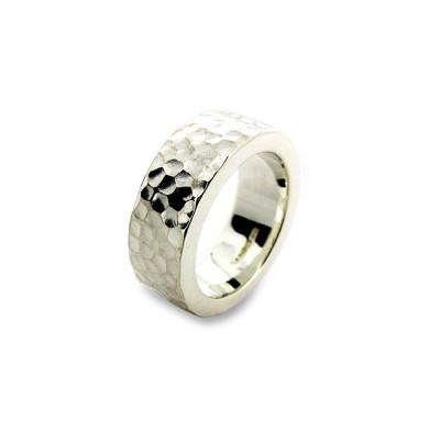 Sterling Silver Hammered Ring - The Name Jewellery™