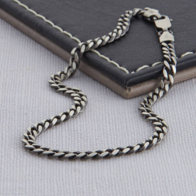 Sterling Silver Mens Curb Chain Necklace - The Name Jewellery™