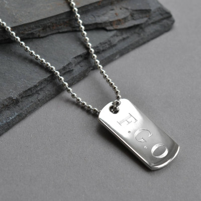 Sterling Silver Solid Dog Tag Necklace - The Name Jewellery™