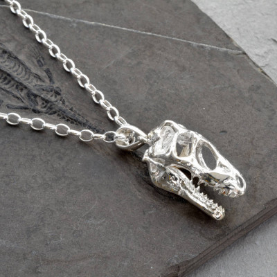 Sterling Silver T Rex Skull Necklace - The Name Jewellery™