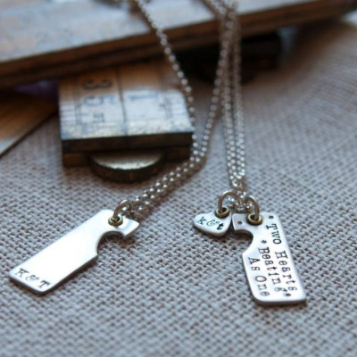 Two Hearts Beat As One Couples Necklaces - The Name Jewellery™