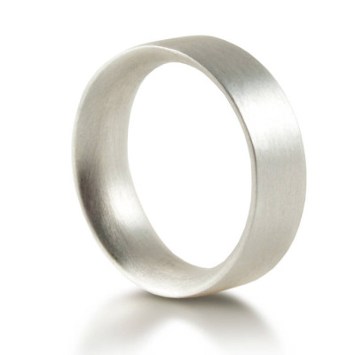 Mens Sterling Silver Wedding Ring Comfort Fit Matt - The Name Jewellery™